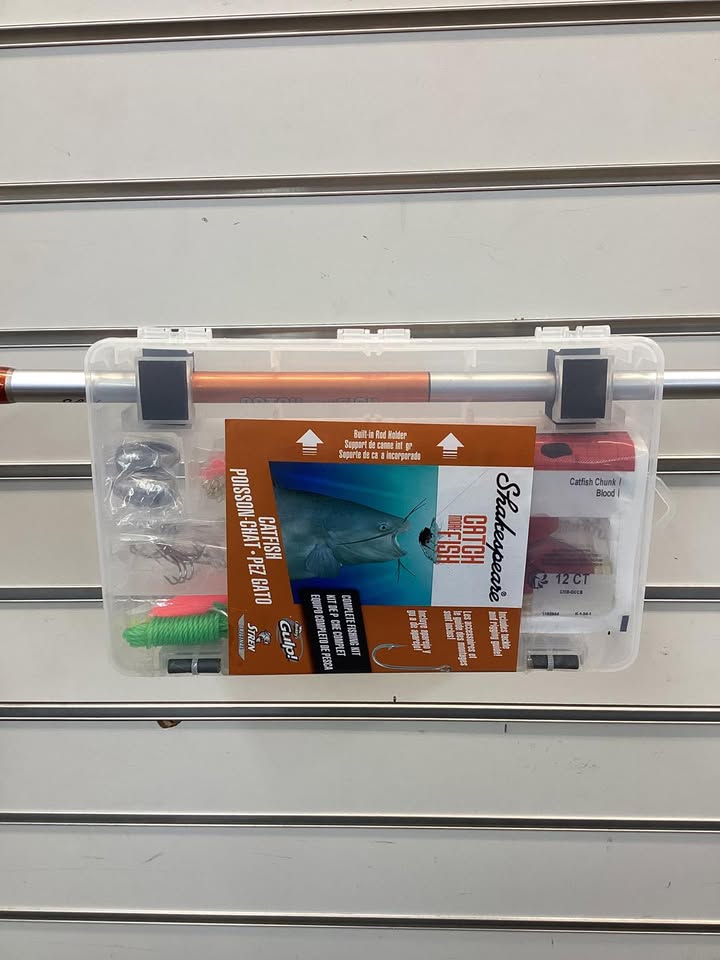 Shakespeare Catch More Fish Catfish Spincast Rod and Reel Combo with Tacklebox