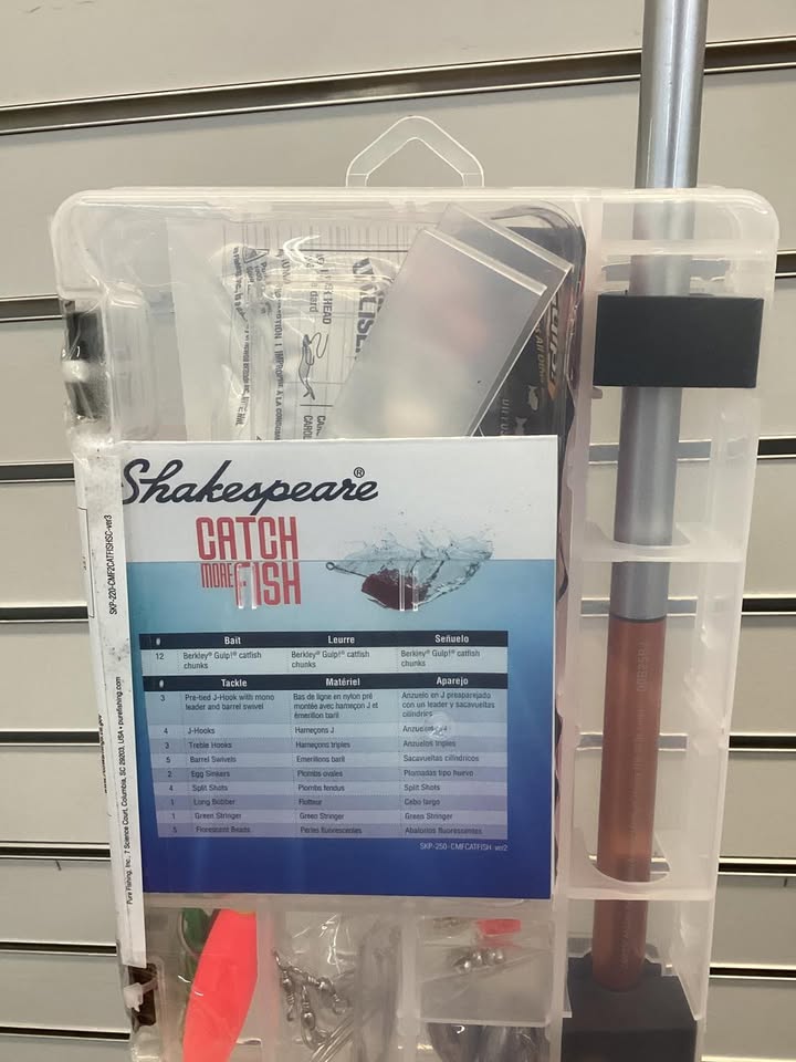Shakespeare Catch More Fish Catfish Spincast Rod and Reel Combo with Tacklebox