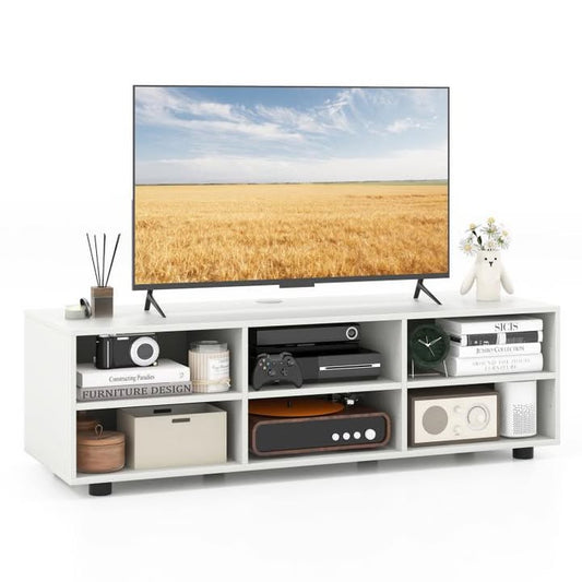 Costway TV Stand for TV up to 55 Inch with 6 Storage Compartments