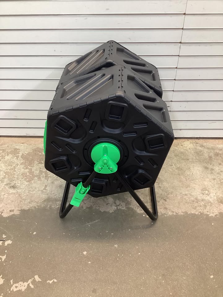 Costway Dual Chamber Garden Compost Tumbler with Sliding Doors