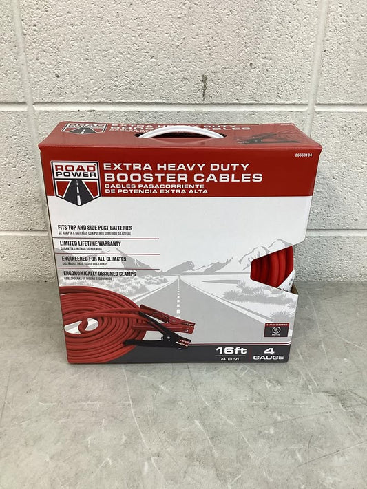 Road Power 16 ft. 4-Gauge 400 Amp Red Booster Cables