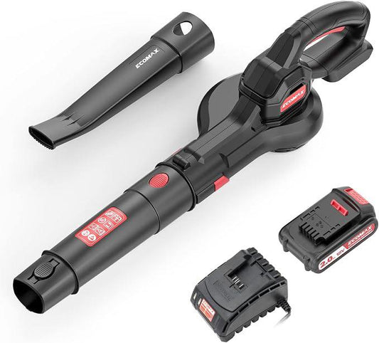 ECOMAX Leaf Blower Cordless, 18V Leaf Blower with 2Ah Battery and Charger