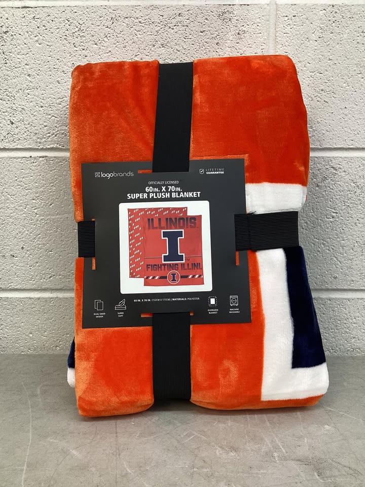 Logo Brands Illinois Fighting Illini 60"x70" Super Plush Blanket