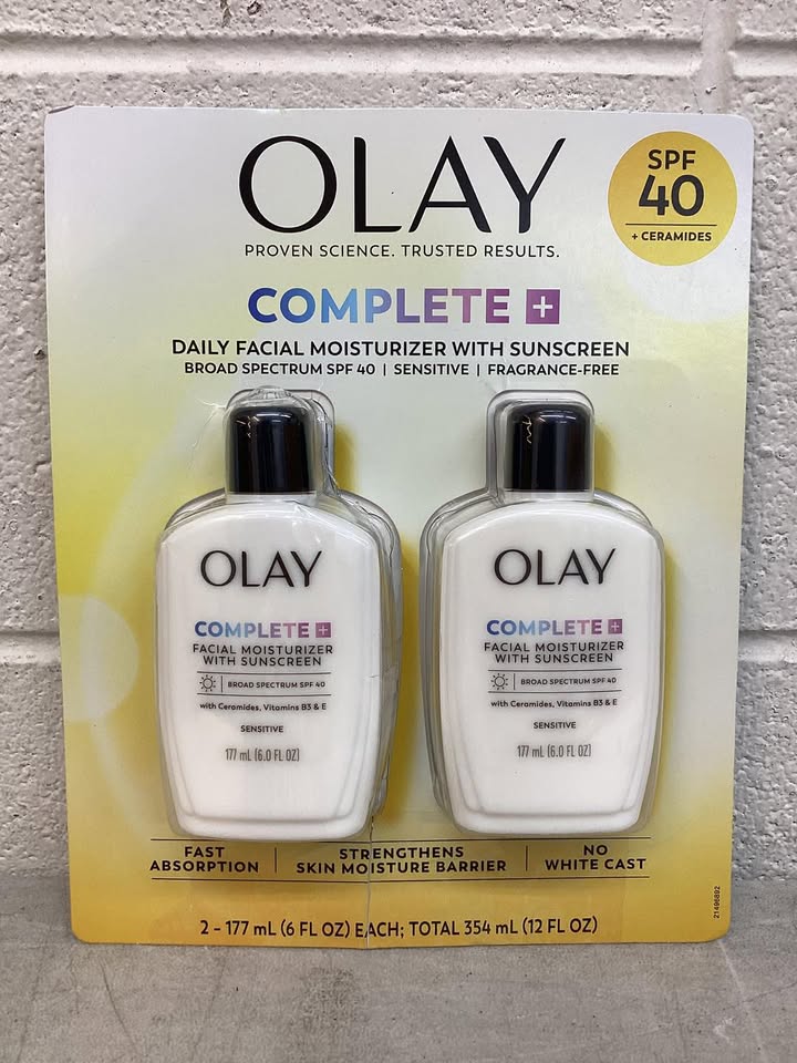 Olay Complete + Sensitive Moisturizer, SPF 40, 6 fl. Oz., 2 pk.