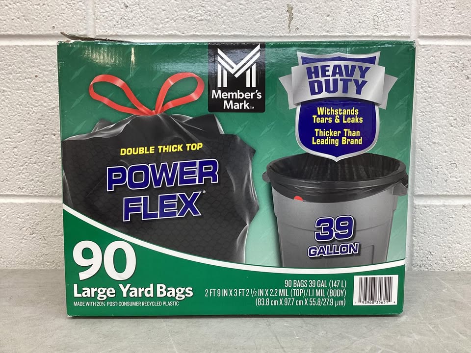 Member's Mark 39 Gallon Power Flex Drawstring Yard Trash Bags (90 ct.)