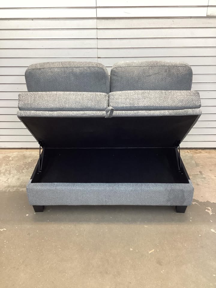 Belffin Grey Fabric Couch with Storage