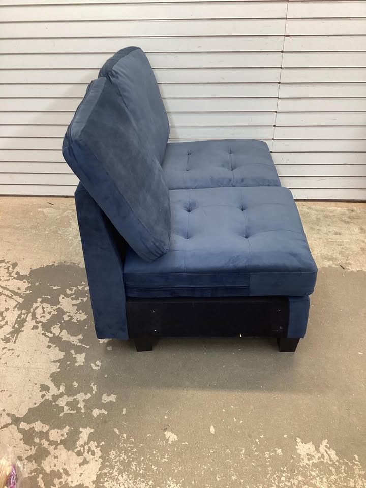 Belffin Blue Fabric Couch