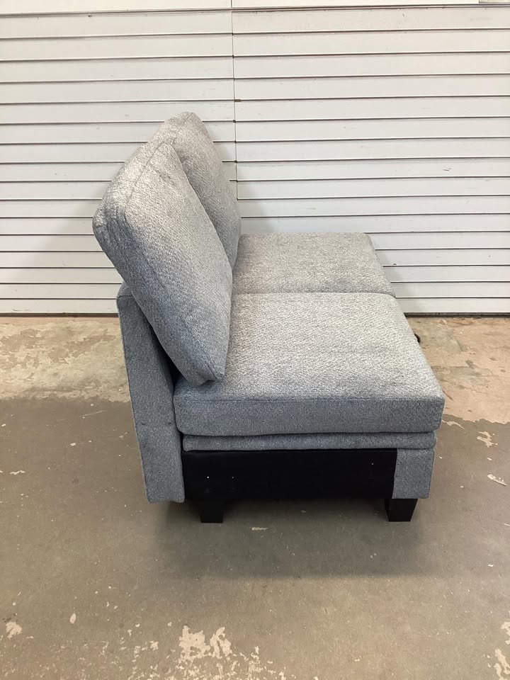 Belffin Grey Fabric Couch with Storage