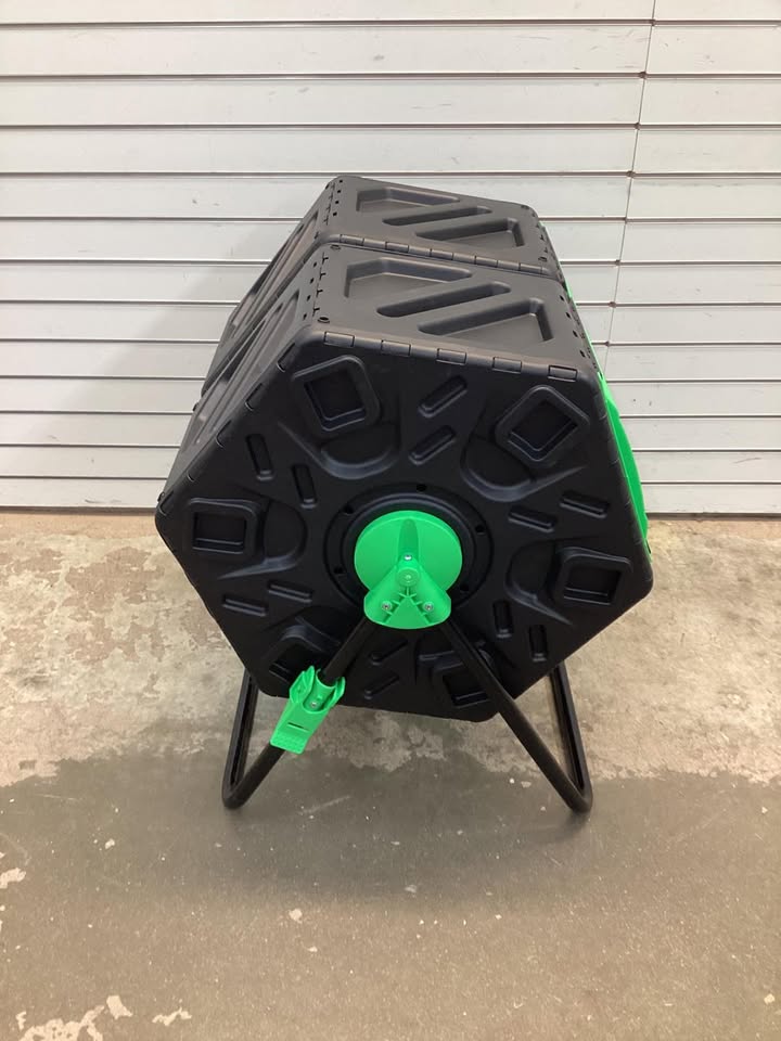 Costway Dual Chamber Garden Compost Tumbler with Sliding Doors