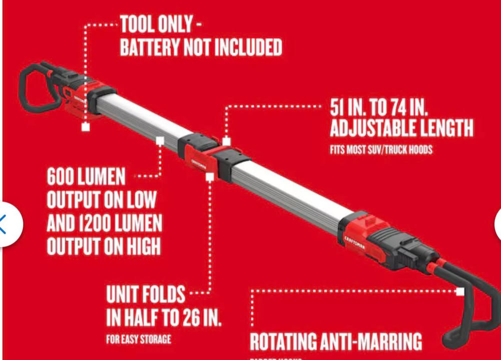 CRAFTSMAN 20-volt max 1200 -Lumens Battery Rechargeable Portable Work Light
