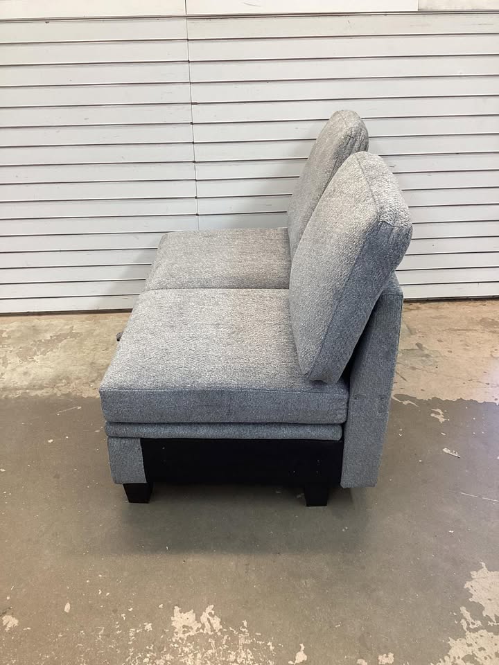 Belffin Grey Fabric Couch with Storage