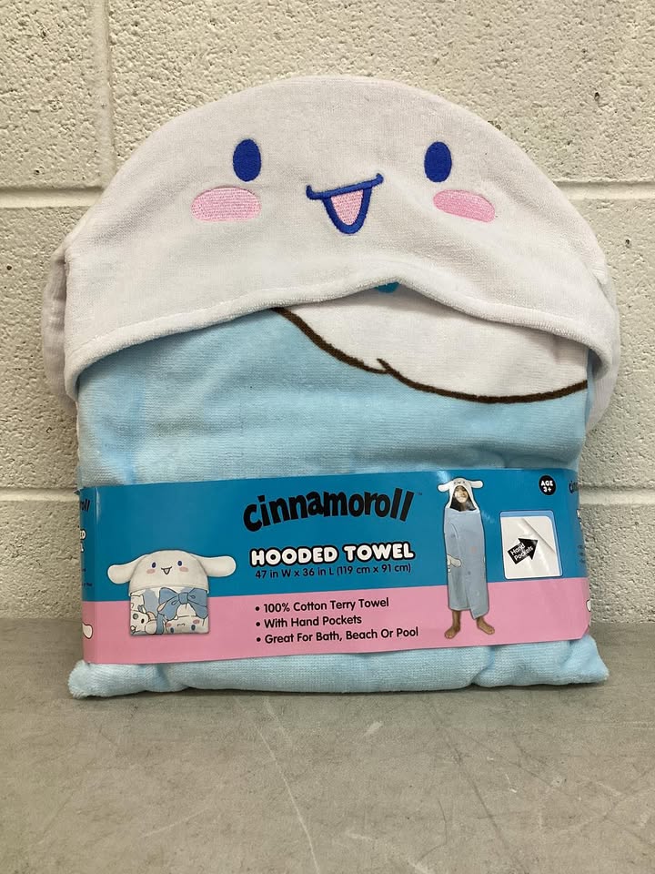 Kids Cinnamoroll 100% Cotton Hooded Towel With Hand Pockets