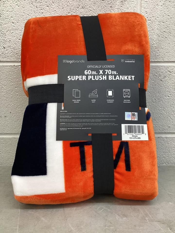 Logo Brands Illinois Fighting Illini 60"x70" Super Plush Blanket