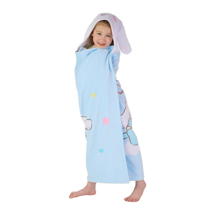 Kids Cinnamoroll 100% Cotton Hooded Towel With Hand Pockets