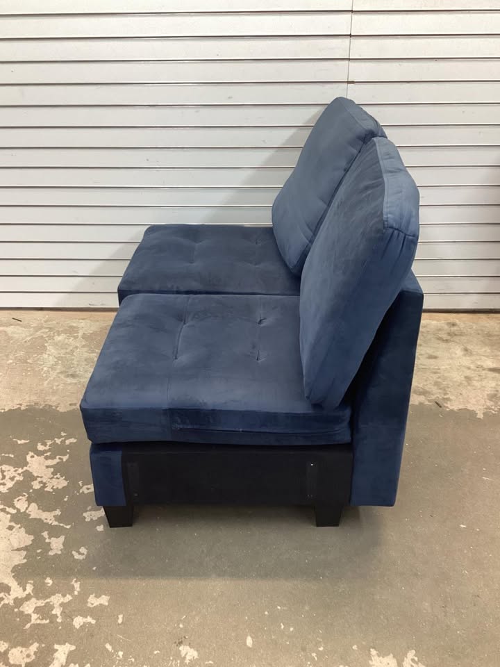 Belffin Blue Fabric Couch