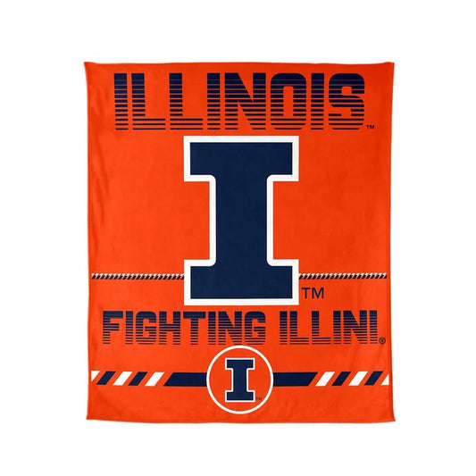 Logo Brands Illinois Fighting Illini 60"x70" Super Plush Blanket