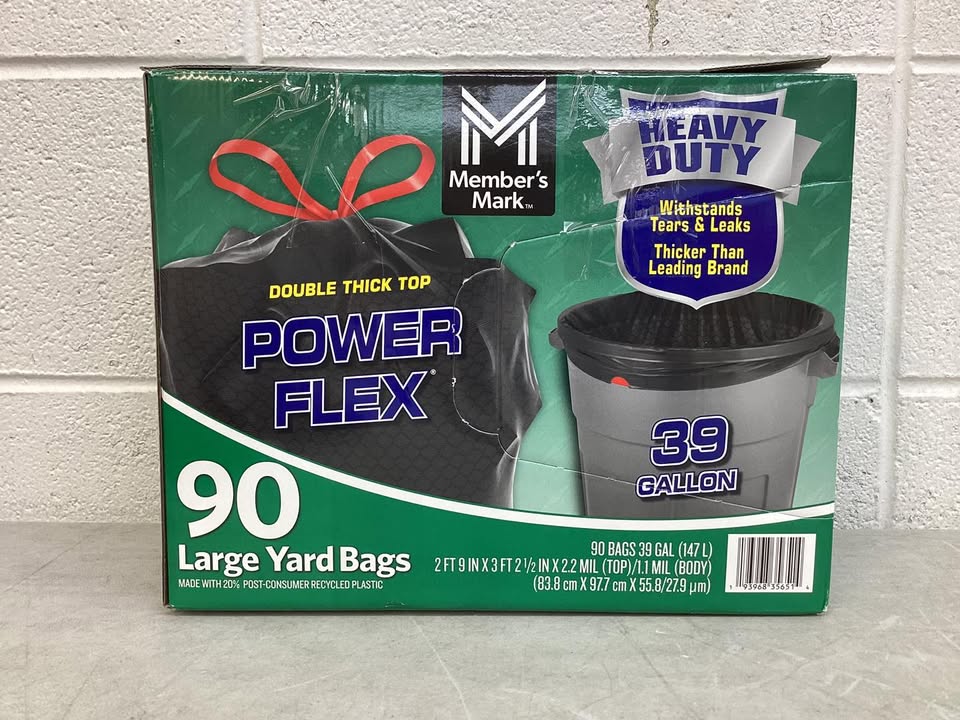 Member's Mark 39 Gallon Power Flex Drawstring Yard Trash Bags (90 ct.)