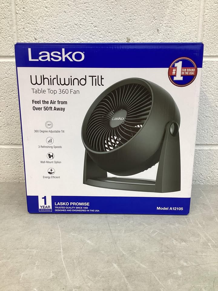 Lasko Whirlwind Tilt 12" Table Fan with Wall-Mount Option