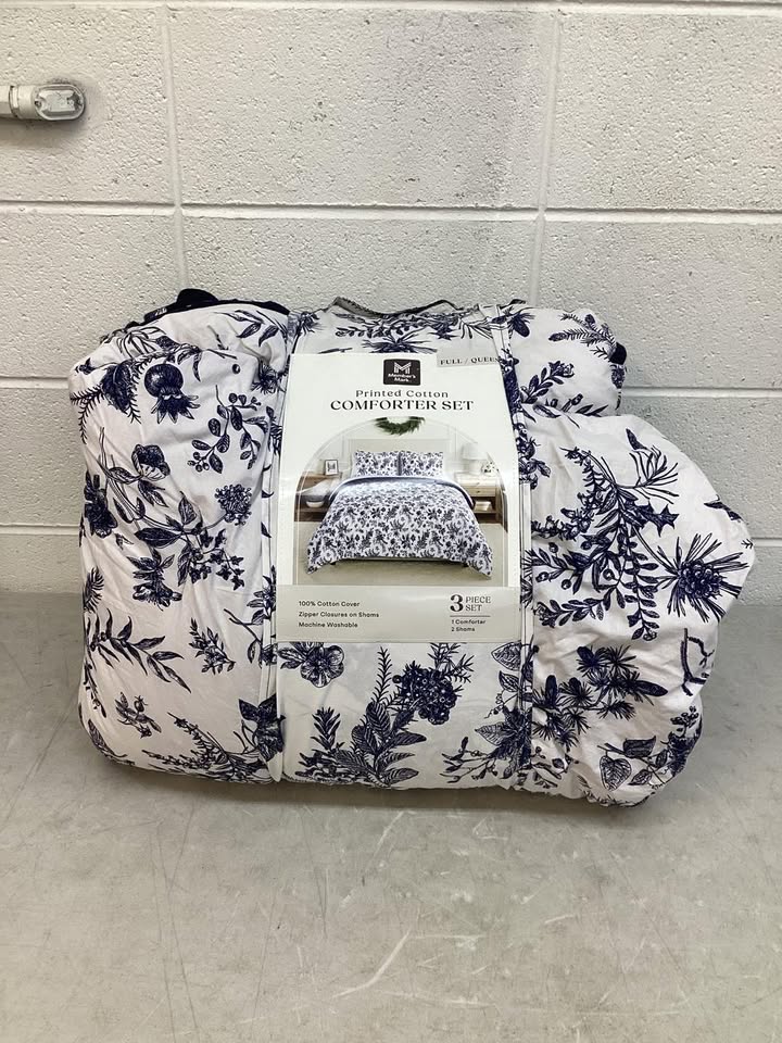 Member’s Mark 3-Piece Printed Cotton Comforter Set, Full/Queen Size