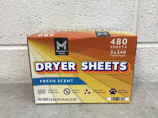 Member's Mark Fabric Softener Dryer Sheets, Fresh Scent, 480 ct.
