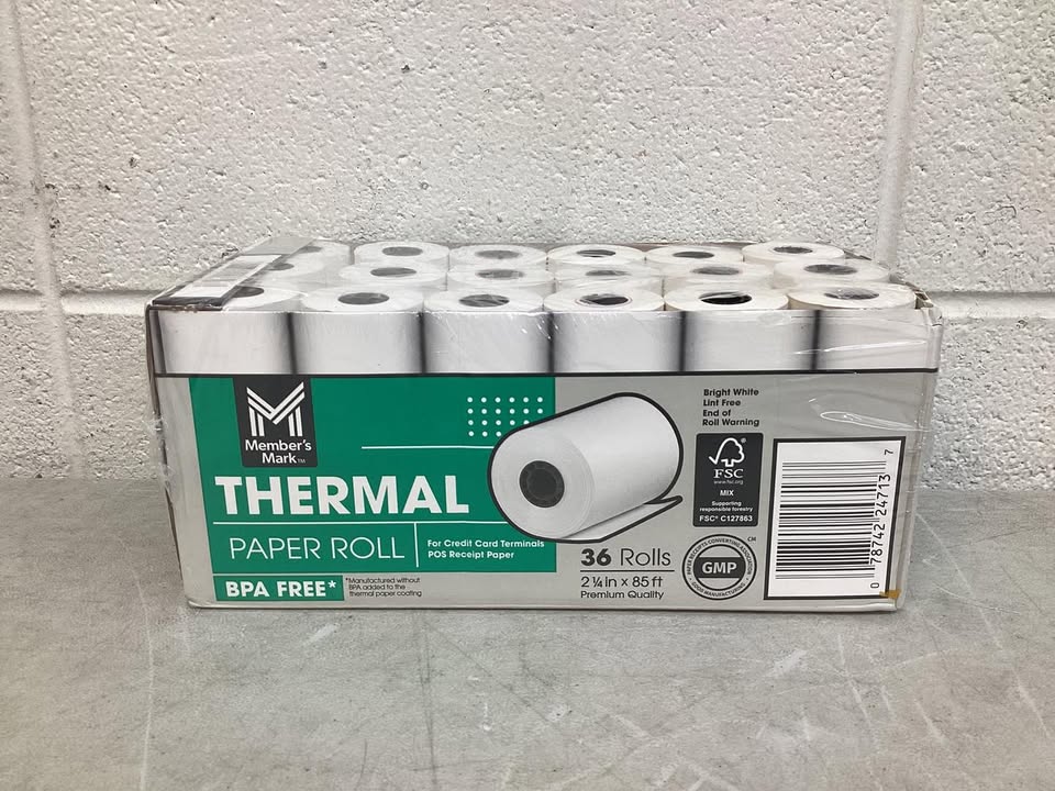 Member's Mark Thermal Receipt Paper Rolls, 2 1/4" X 85', 36 Rolls