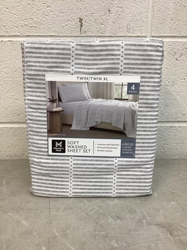 Member's Mark 4 Piece Soft Washed Sheet Set, Size Twin/Twin XL
