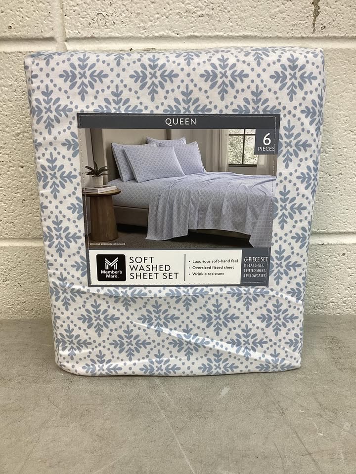 Member's Mark 4 Piece Soft Washed Sheet Set, Size Queen
