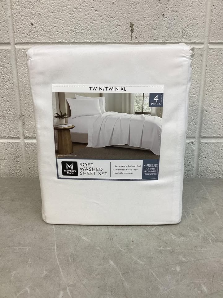 Member's Mark 4 Piece Soft Washed Sheet Set, Size Twin/Twin XL