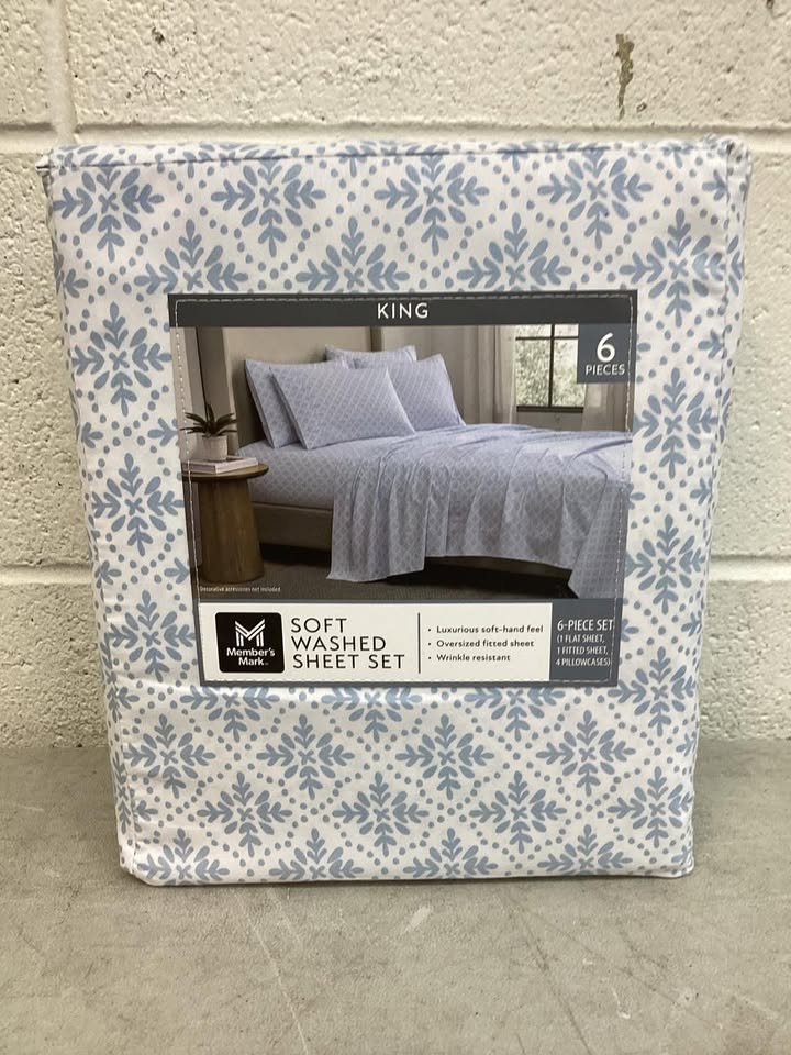 Member's Mark 4 Piece Soft Washed Sheet Set, Size King