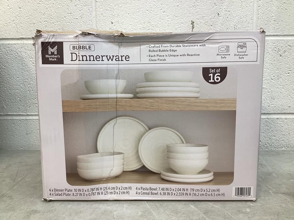Member's Mark 16-Piece Bubble Reactive Dinnerware Set