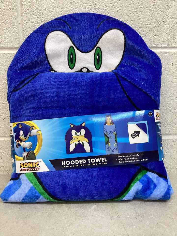 Sonic 100% Cotton Hooded Towel With Hand Pockets