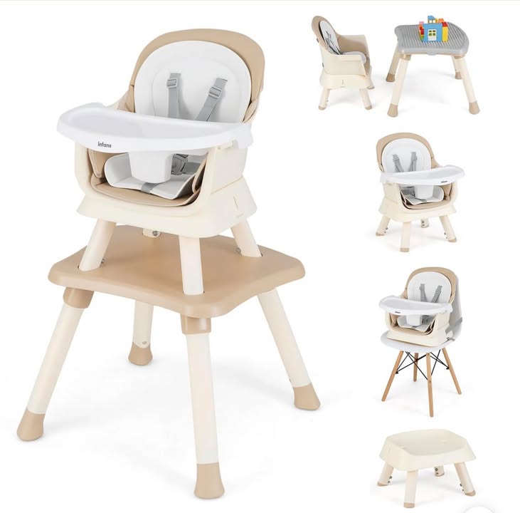 INFANS 8 in 1 Baby High Chair, Convertible Highchair for Babies and Toddlers, Infant Dining Booster Seat