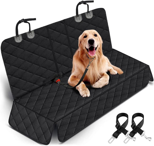 Dog Car Seat Cover – Waterproof Back Seat Protector for Pets, Non-Slip Bench Cover Fits Most Cars, Trucks, SUVs – Black
