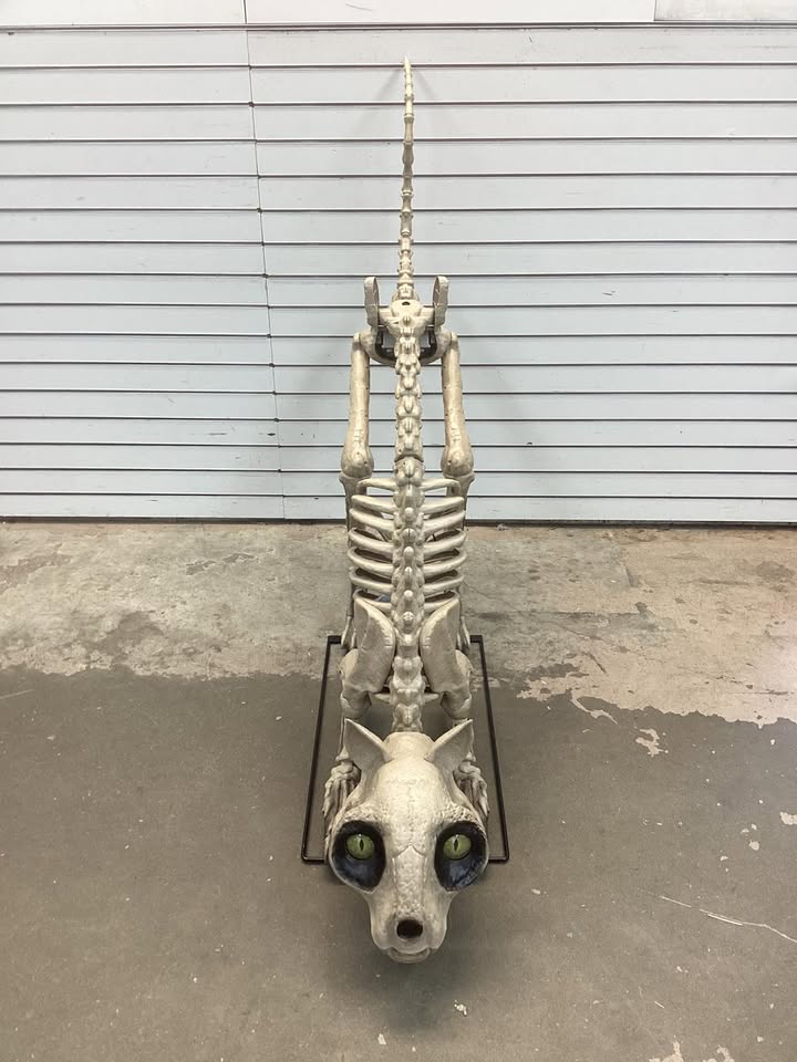 5 Ft Long Grave & Bones LED Skelly's Cat