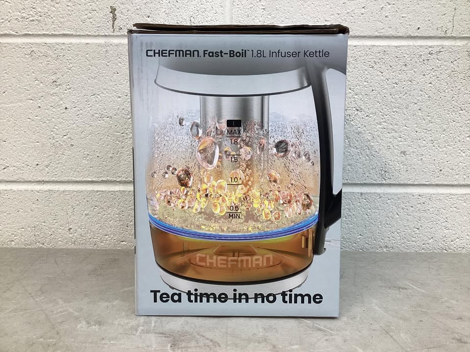 Chefman Fast-Boil 1.8L Electric Kettle, 1500W with Removable Tea Infuser
