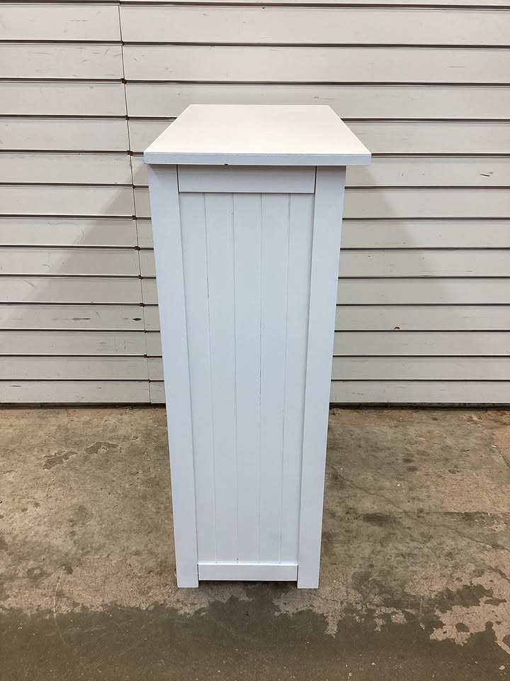 Costway Bathroom Floor Cabinet Side Storage with 3 Drawers and 1 Cupboard