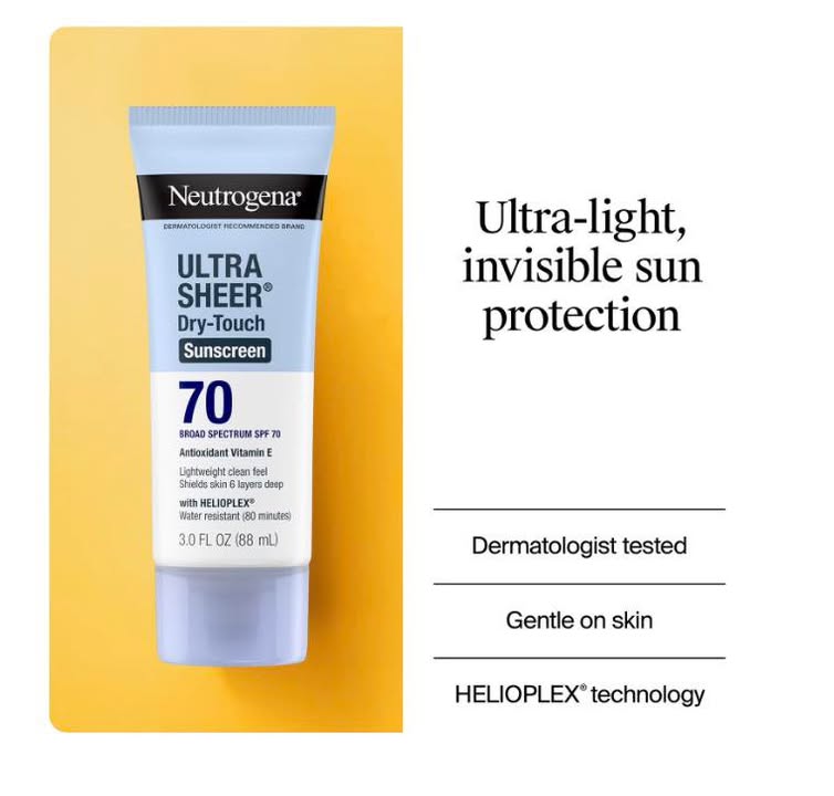 Neutrogena Ultra Sheer Dry-Touch Sunscreen Lotion, SPF 70, 3 oz., 3pk.
