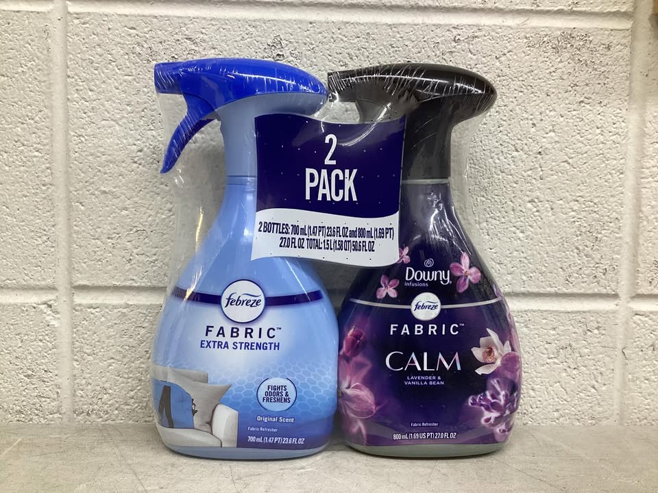 Febreze Extra Strength and Downy Fabric Spray, Original Scent and Calm, 50.6 fl. oz., Pack of 2