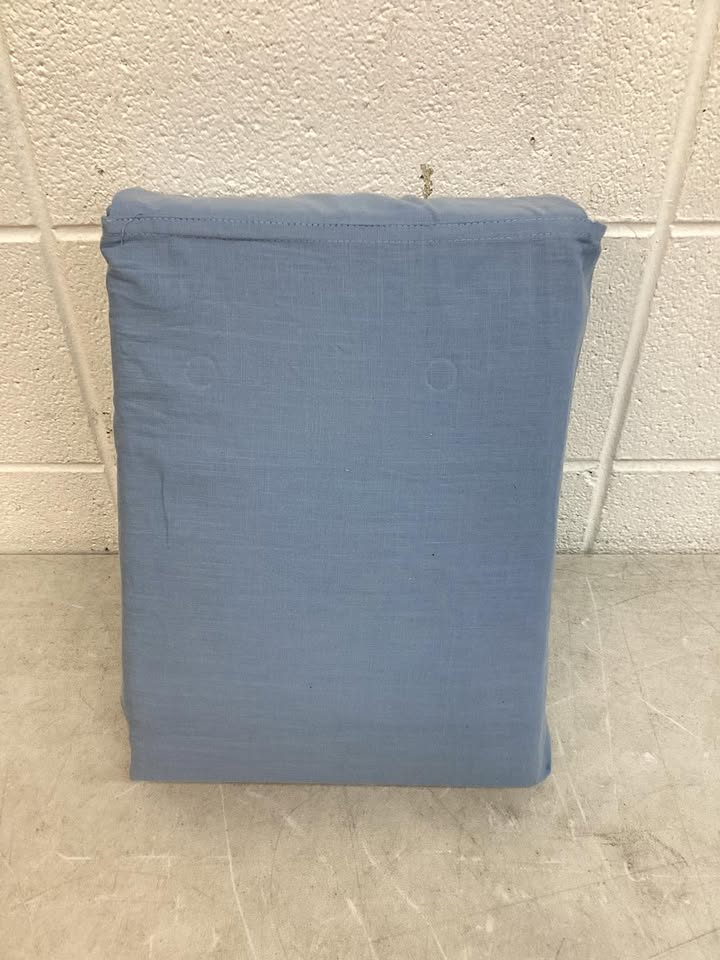 Member's Mark Washed Cotton Textured Sheet Set Blue Size King