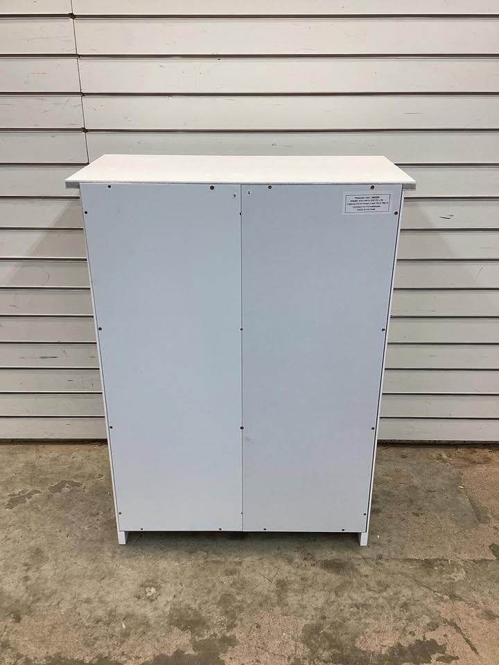 Costway Bathroom Floor Cabinet Side Storage with 3 Drawers and 1 Cupboard