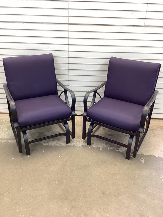 Metal Outdoor Glider Chair, Set of Two