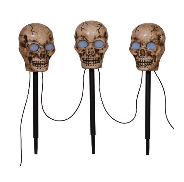 Member's Mark Color Changing Skull Stake Lights, Set of 4