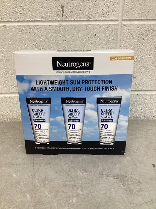 Neutrogena Ultra Sheer Dry-Touch Sunscreen Lotion, SPF 70, 3 oz., 3pk.