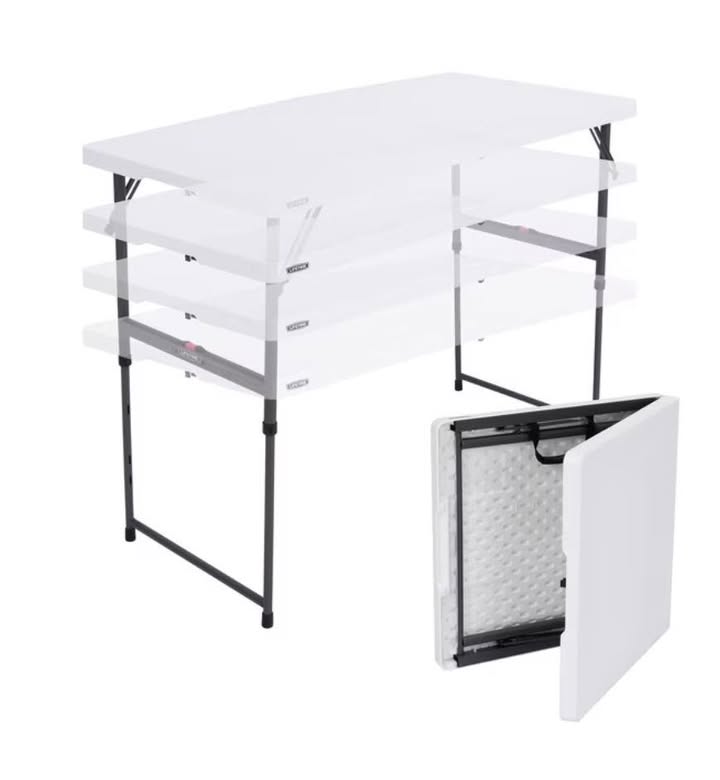 Lifetime 4' Residential Fold-In-Half Adjustable Height Table