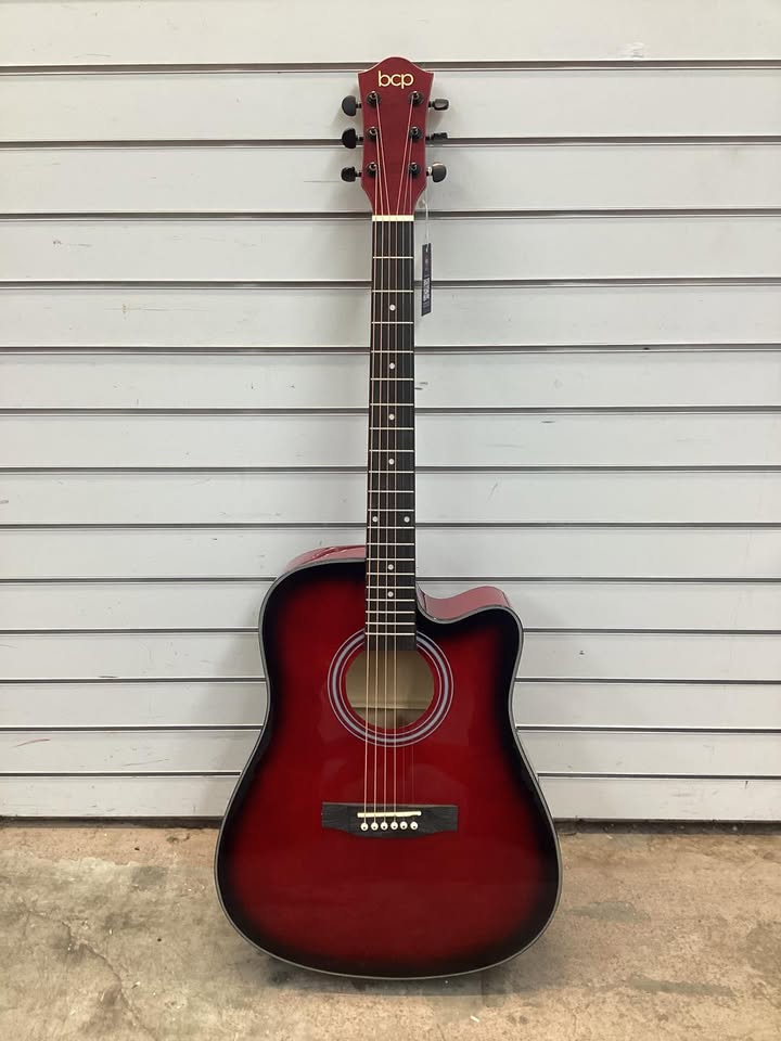 Full Size Beginner Acoustic Guitar Set with Case, Strap, Capo - 41in