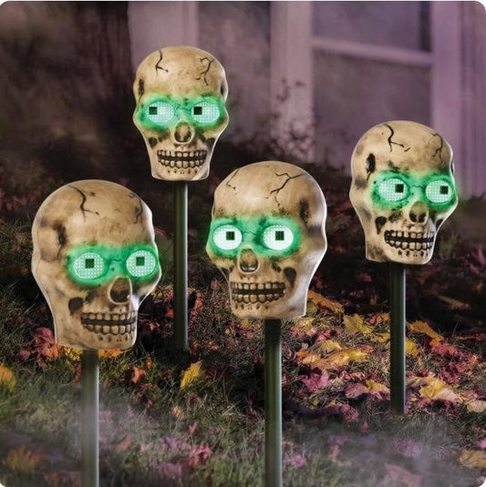 Member's Mark Color Changing Skull Stake Lights, Set of 4