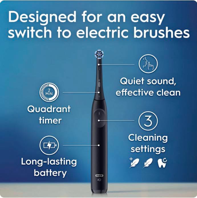 Oral-B iO Series 2 Electric Toothbrush Night Black 3 Brush Heads