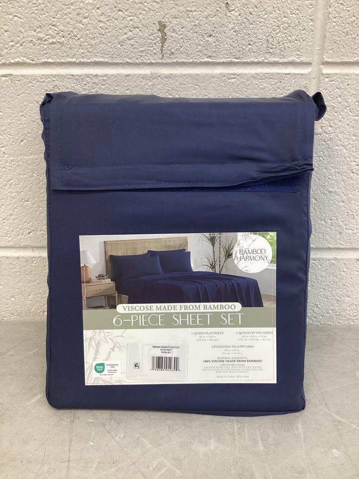 Bamboo Harmony 6-Piece Viscose Made from Bamboo Sheet Set, Queen Size