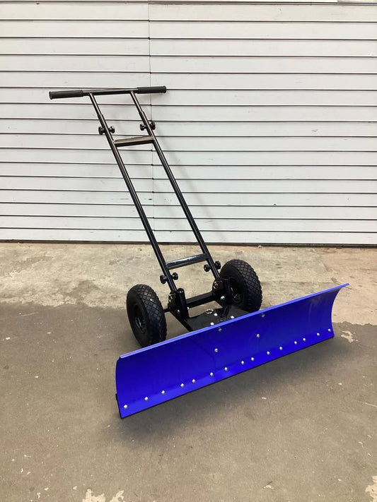Galvanized Blade 2-Wheel Snow Pusher w/ Adjustable Handle - 36in