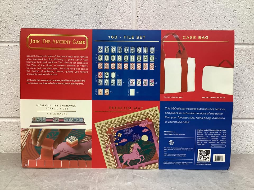 Deluxe Acrylic Horse Lunar New Year Mahjong Starter Kit